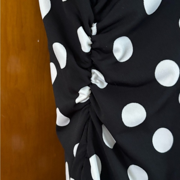 Ronni Nicole Black and White Polka Dot Midi Dress - Picture 4 of 7